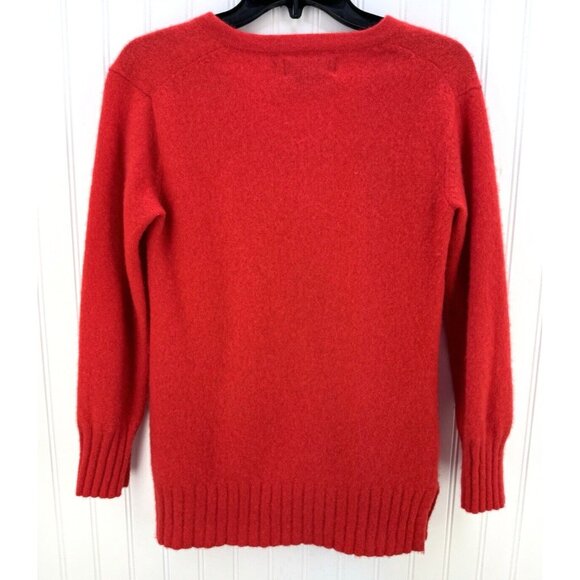 A by ANTHROPOLOGIE the CASHMERE Collection Red Sweater Women's XS XSmall V-Neck - Picture 4 of 4